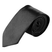 Unique Bargains Mens Bussiness Party Self Tie Neckwear Slim Necktie Black