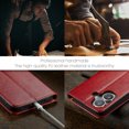 thumbnail image 7 of Allytechgroup Wallet Case for Apple iPhone 16, Premium Leather Flip Stand Cards Holder Business Type RFID Blocking Shockproof Phone Case Cover for iPhone 16, Red, 7 of 7