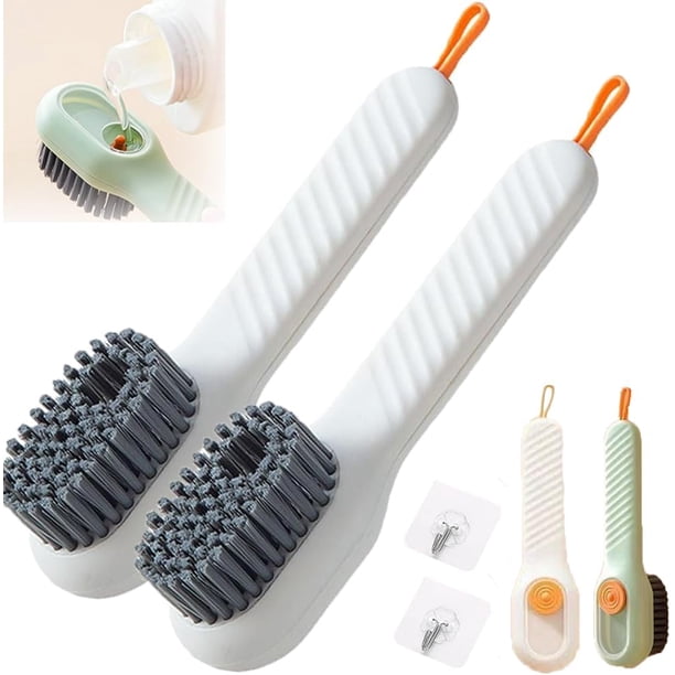 Cepillo de limpieza multifunción inyectable XINYU 2 en 1 con dispensador de jabón blanco*2
