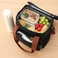 thumbnail image 4 of Hyknon Lunch Bag for Women Men, Portable Lunch Tote Bags with Detachable Shoulder Strap, Reusable Insulated Lunch Box, Multi-Pocket Leakproof Sturdy Large Cooler Lunchbag for Work Picnic Travel Black, 4 of 6