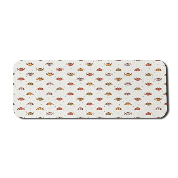 Ladybugs Computer Mouse Pad, Pastel Color Vintage Bugs Setting Nostalgic Luck Childhood Theme, Rectangle Non-Slip Rubber Mousepad Large, 31" x 12" Gaming Size, Multicolor, by Ambesonne