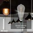 thumbnail image 3 of Bulbrite 8.5 Watt Dimmable Clear ST18 LED Light Bulbs 2700K Warm White Light 2/Pack (861422), 3 of 7