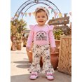 thumbnail image 5 of Cjfdfy Newborn Baby Girl Western Fall Outfits It's Alright To Be Little Bitty Print Ruffle Long Sleeve Romper Cowgirl Hat Print Pants And Headband Set Cute Cowgirl Fall Winter Outfit 0-18 Months, 5 of 9