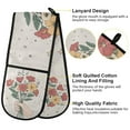 thumbnail image 2 of Yayeee Double Oven Mitt Kitchen Heat Resistant Baking 35" x7" Quilted Glove, Beige Cute Flower, 2 of 6