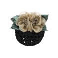 thumbnail image 2 of Leaveforme Elastic Elegant Women Hair Net Ribbon Flowers Beads Bun Net Hairgrip Hair Styling Accessories, 2 of 8