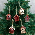 Christmas Red House Wooden House Pendant Decoration Christmas Tree