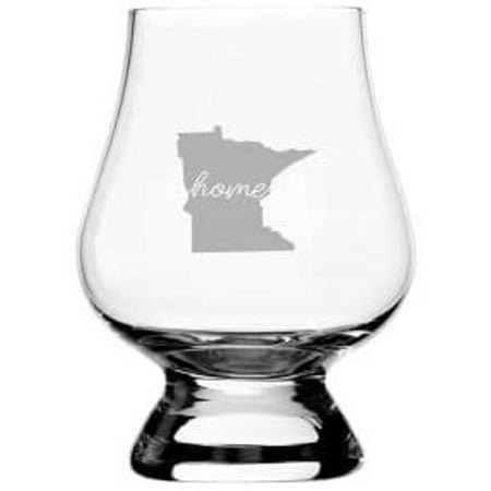 

Minnesota Home States Etched 2.5oz Glencairn Miniature Wee Whisky Glass
