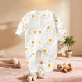 thumbnail image 6 of Bovxnpu Newborn Bodysuits Print Long Sleeve Crewneck Snap Romper Toddler Infant Outfits, 6 of 7