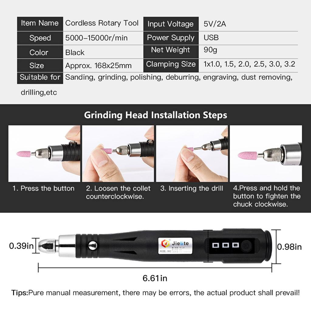 Miulika Multi-Function Rotary Electric Mini Drill Engraver Pen, Grinding Set for Polishing/Carving/Cutting/Cleaning/Sharpening DIY Tool Kit A, 16.8x2.5cm Package A