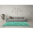 thumbnail image 3 of Ahgly Company Machine Washable Indoor Rectangle Abstract Turquoise Blue Contemporary Area Rugs, 8' x 10', 3 of 4