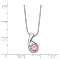 thumbnail image 2 of Sterling Silver Pink Cubic Zirconia Pendant - 18 Inch - Lobster Claw - Measures 9mm Wide, 2 of 2