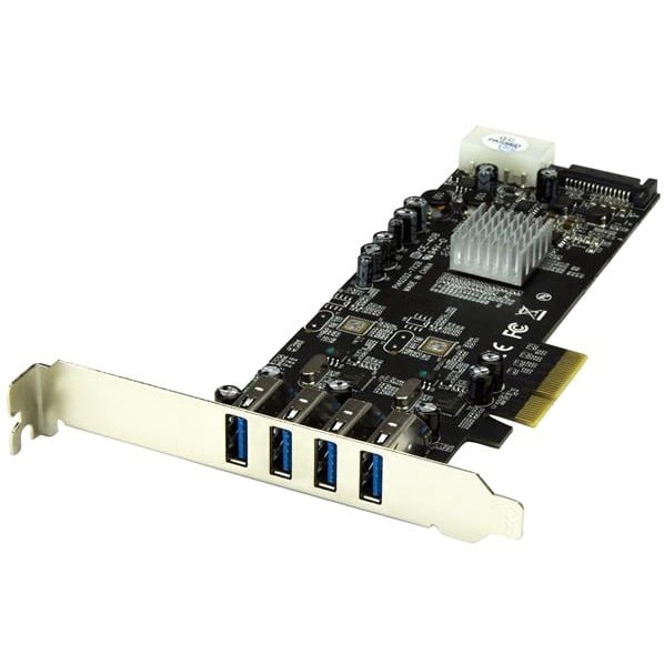 4 Port PCI Express (PCIe) SuperSpeed USB 3.0 Card Adapter