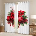 thumbnail image 2 of Manfei Christmas Berry Curtains Pack of 2 (42x84 Each),Chic Xmas Ball Curtains Blackout,Green White Red Bedroom Curtains For Adults,Microfiber Bedroom Decor, 2 of 6