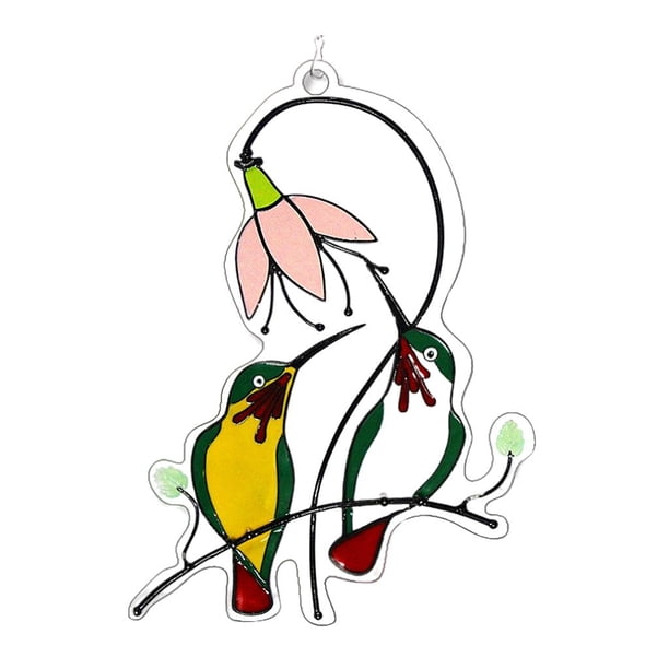 Hermoso pájaro teñido para colgar en la ventana, decoraciones de pájaros colgantes de acrílico para ventana 138x193 cm verde