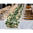 thumbnail image 4 of 3 Pack Artificial Flower Garland Fake Rose Vine with Seeded Eucalyptus Leaves, Artificial Flowers Hanging Rose Ivy Garland for Room Wall Decor Wedding Party Arch Decoration(Champagne), 4 of 5