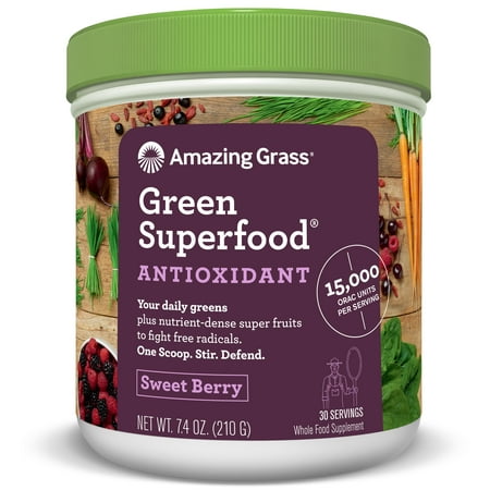 Amazing Grass Greens Blend Antioxidant Vegan Powder - Sweet Berry - 7.4oz