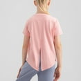 thumbnail image 4 of LLYWEY Workout Shirts for Girls, Tie Back Short Sleeve T-Shirt, Quick Dry Crew Neck Athletic Shirts Breathable Soft Stretch Yoga Tees Tops, Pinks, 6T, 4 of 9