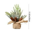 thumbnail image 2 of Artificial Christmas Tree Table Decoration,Mini Snow Dusted Pine with Red Berries Pinecones,Artificial Burlap Wrapped Tabletop Xmas Trees for Home Office Room Holiday Decor, 2 of 7