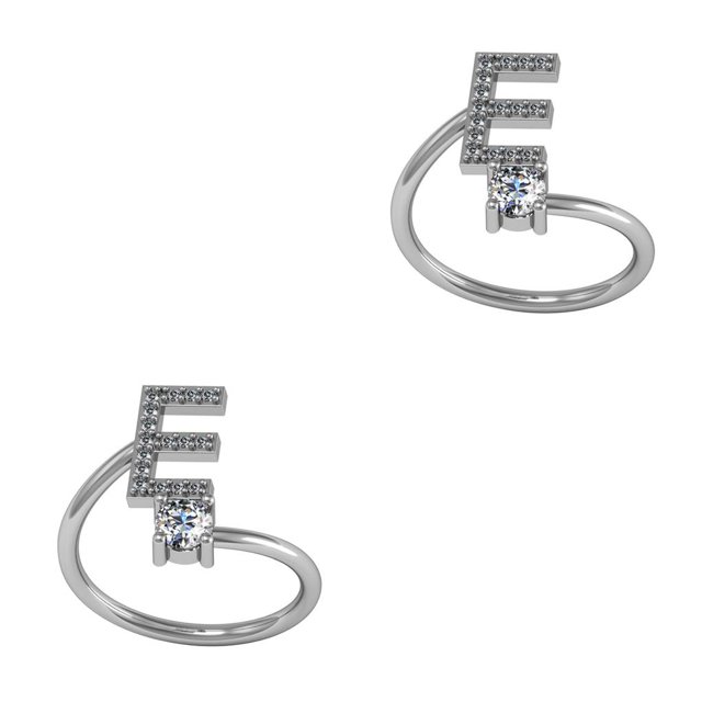 Qarigey Anillo abierto con letras mayúsculas, anillos chapados en diamantes de imitación, joyería decorativa para fiestas de interior y mi 2piezas