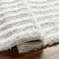 thumbnail image 5 of Hauteloom Noah Akela Living Room, Bedroom Soft Shag Neutral Area Rug - High Shaggy Plush Pile - High Low - Striped Boho Farmhouse - Gray, White - 6'7" x 9'6", 5 of 6