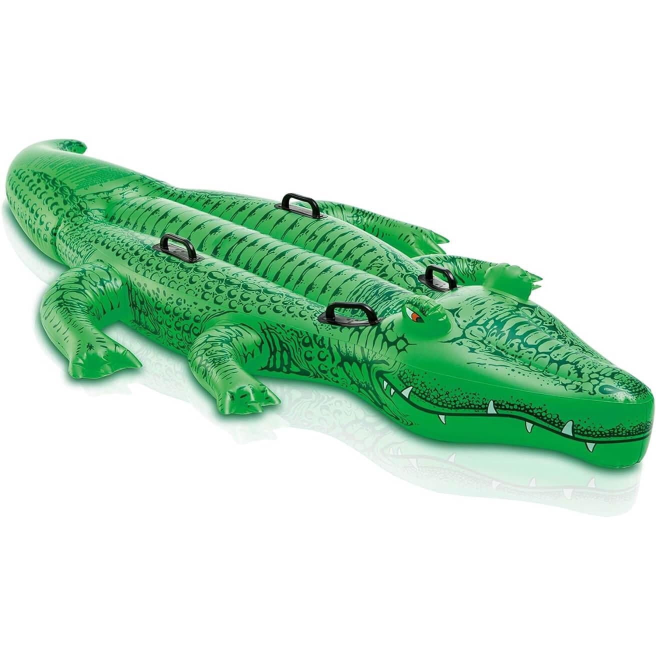 Intex Giant Gator Ride-On for Kids, Age 3+, Inflatable Pool Float, 45” x 80”