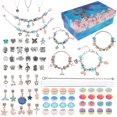 thumbnail image 1 of Kit para hacer pulseras de 78 piezas, kit para hacer joyas con abalorios, juguetes para niños, juego de manualidades para hacer pulseras, kit de collares coloridos, suministros para hacer joyas para, 1 of 8