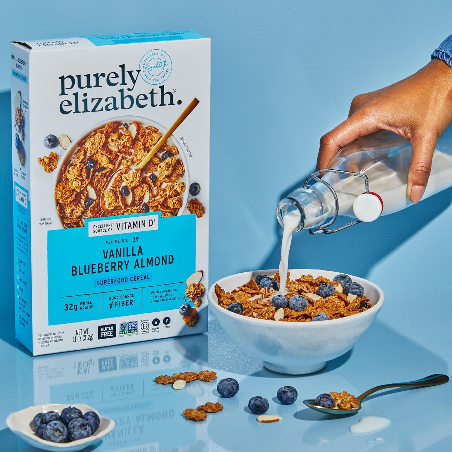 (Pack of 6), Purely Elizabeth Vanilla Blueberry Almond Superfood Cereal, 11 oz