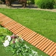 thumbnail image 3 of Patiojoy 8' Weather-Resistant Straight Hardwood Pathway Roll Out Fir Wood Garden Walkway with Non-Slip Surface 22", 3 of 10