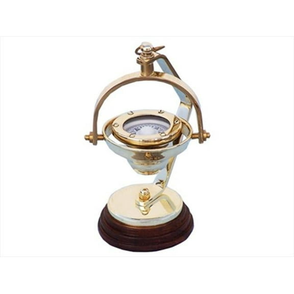 Handcrafted Model Ships CO-0555 Solid Brass Hanging Compass 8 in. Compasses Decorative Accent