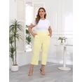 thumbnail image 2 of HDE Plus Size Pull On Capris for Women Pale Yellow - 2X, 2 of 6