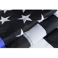 thumbnail image 4 of Thin Blue Line Flag 4x6 ft, American Police Flag for Outside with Embroidered Stars, Back The Blue Flags, USA Blue Line Flag Banner with 2 Brass Grommets for Law Enforcement Officers, 4 of 5