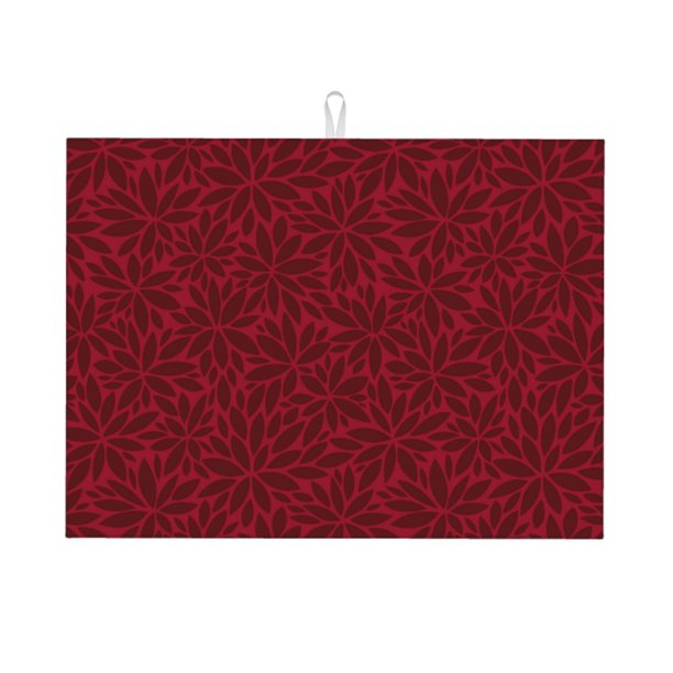 Balery Burgundy Floral Alfombrilla de Secado para Cocina, 18x24 Pulgadas, Súper Absorbente para Platos y Encimeras