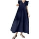 thumbnail image 1 of Vestido de Manga Larga, Moda de Desplazamiento Suelto Vestido Largo de Manga Corta de Denim para el Vestido Casual de Verano de Primavera, Vestido Corto de Verano, 1 of 6