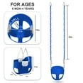 thumbnail image 6 of JUGAAD LIFE Toddler Swing Seat High Back Full Bucket Baby Swing with Coated Chain Pinch Protection and Carabiners for Easy Install Swing Sets for Outside Outdoor Playsets - Blue, 6 of 7