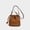 Brown, variant on Drawstring Bucket Bag, Faux Leather Crossbody Shoulder Purse Adjustable Strap for Women, Black