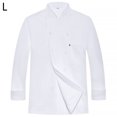 thumbnail image 2 of CHEF Uniform Poliéster de manga larga delantal delantal con bolsillos delanteros Simple Style Professional Home Suministros para la parrilla Restaurante Blanco L seitruly LF000325-08, 2 of 7