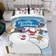 thumbnail image 4 of Frosty el Muñeco de Nieve Conjunto de sábanas temático, trío de piezas, cómodo y amigable con la piel, diseño único, regalo de decoración para el hogar para familiares, amigos y fans,135cm *200cm, 4 of 6