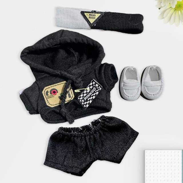 Ropa de muñeca de felpa, traje de muñeca, decoración de diadema, ropa de muñeca, accesorios, traje de ropa de muñeca para cumpleaños, regalos de