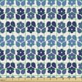 thumbnail image 2 of Ambesonne Floral Fabric by the Yard Upholstery, Geometric Flower Silhouette, 10 Yards, Ivory Slate Blue, 2 of 5