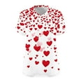 thumbnail image 5 of Women's Plus Size Tops Valentine's Day Short-Sleeve Shirt Love Heart Print T-Shirt V Neck Loose Fit Tees Cute Summer Tops for Women, 5 of 5