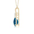 thumbnail image 2 of ANGARA Natural 1.4 ct London Blue Topaz Solitaire Pendant in 14K Yellow Gold for Women (Size-8mm) | November Birthstone, Anniversary, Jewelry Gift for Women | Natural London Blue Topaz Necklace, 2 of 8
