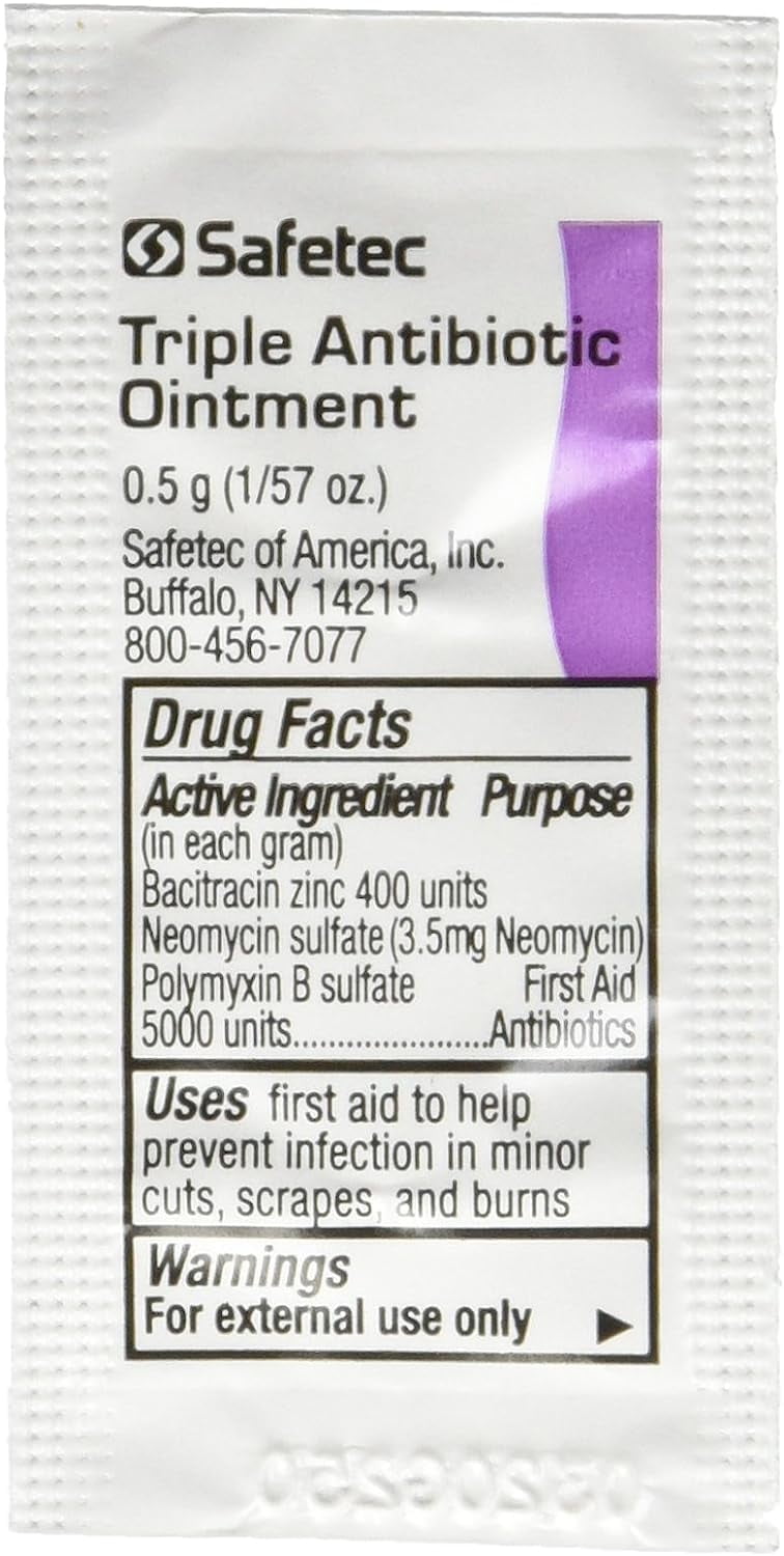 Safetec 53214 Triple Antibiotic Ointment 0.5 Gram Packets (Box of 144