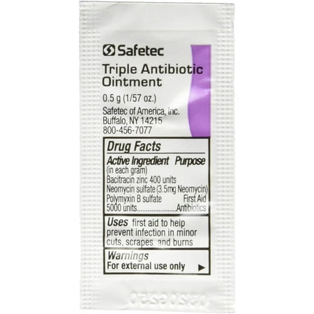 Safetec 53214 Triple Antibiotic Ointment 0.5 Gram Packets (Box of 144)