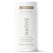 Native Sensitive Deodorant For Men, Aluminum Free Deodorant Stick, Sandalwood & Shea Butter, 2.65oz