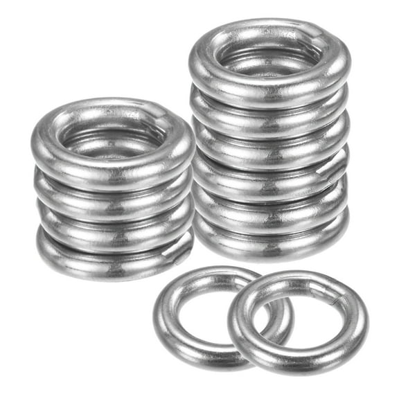 Uxcell 12-Pack Dream Catcher Rings,3/4 Inch Stainless Steel Macrame Wreath Floral Round Rings for DIY Wedding Wreath Silver 0.16 Inch