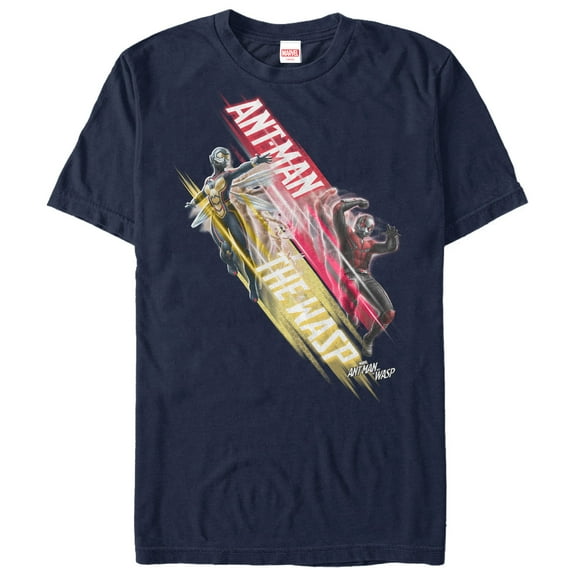 Men's Marvel Ant-Man and the Wasp Name Graphic Tee Navy Blue Large