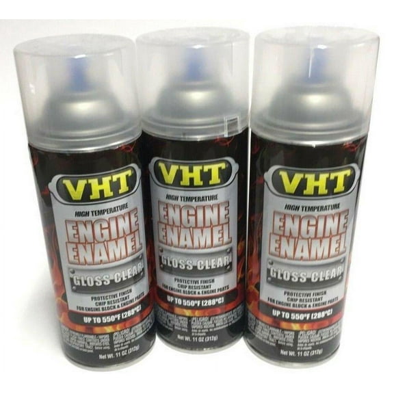 VHT SP145-3 PACK High Temperature Engine Enamel GLOSS CLEAR  - 11 oz