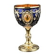 thumbnail image 5 of Fiocias Embossed Water Goblet Drinking Cup Collection Reusable Tableware Metal Cup Mini Gold Deep Blue, 5 of 9