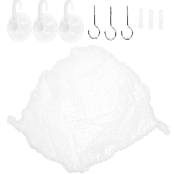 KAKOWELY Hamaca de peluche para juguetes, organizador de almacenamiento de red colgante para esquinas, soporte de malla