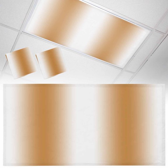 2 Pack White Orange Fluorescent Light Covers for Ceiling Lights Gradient Modern Art Ombre Magnetic Ceiling Light Covers Overhead Light Filters for Office Classroom Home